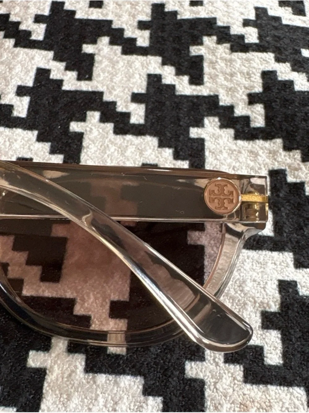 Tory Burch Clear Brown Frame Sunglasses with Brown Lenses